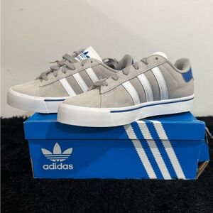 Adidas Campus Vulc J Gray with Blue Trim